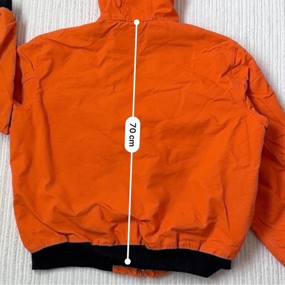 Carharrt J140 Duck Canvas Hooded Blaze Orange Active Jacket | Size 2XL - Picture 9 of 9
